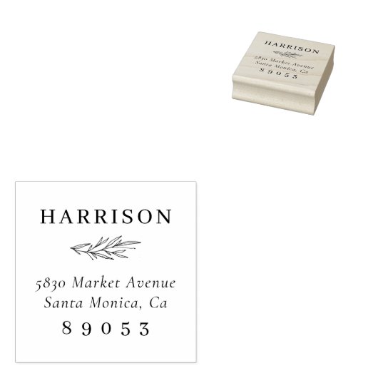 シックな手描き分岐ファミリ名差出人住所 ラバースタンプ (押印)