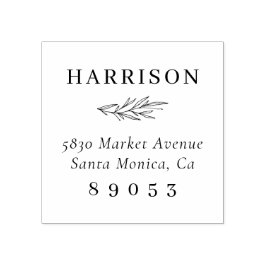 シックな手描き分岐ファミリ名差出人住所 ラバースタンプ