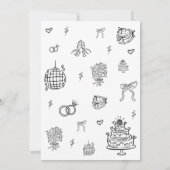 シックな手描き白黒結婚ズ セーブザデート (裏面)