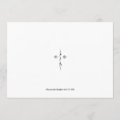 シックな手文字のウェディングレセプションメニュー メニュー (裏面)