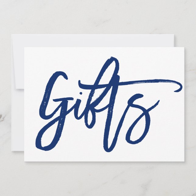 シックな手文字の結婚式のギフトサイン (正面)