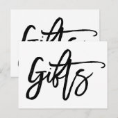 シックな手文字の結婚式のギフトサイン ポストカード (正面/裏面)