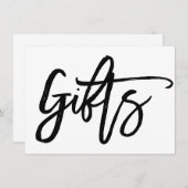 シックな手文字の結婚式のギフトサイン 招待状 (正面/裏面)