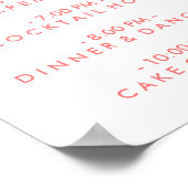 シックな手文字の結婚式の日の予定ポスター ポスター (角)