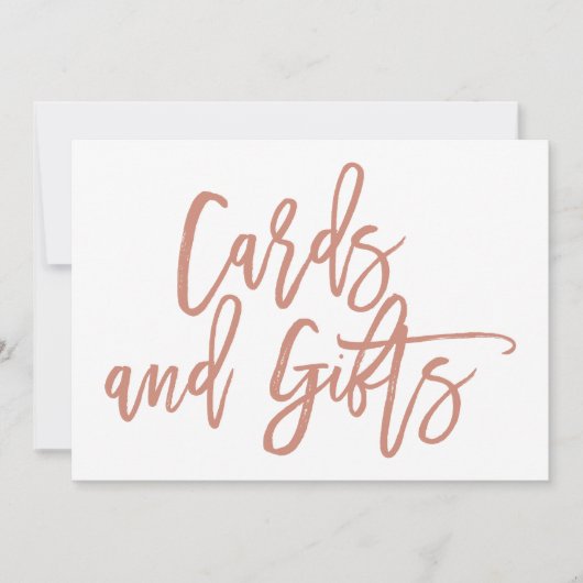 シックな手文字の結婚式カードとギフトサイン 招待状 (正面)