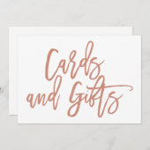 シックな手文字の結婚式カードとギフトサイン 招待状 (正面/裏面)