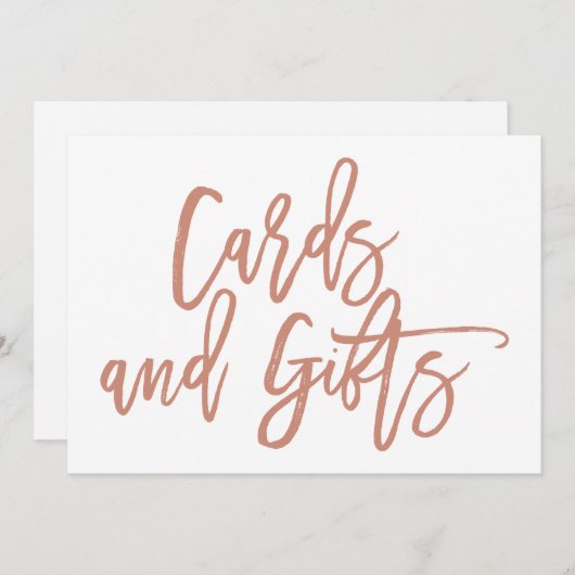 シックな手文字の結婚式カードとギフトサイン 招待状 (正面/裏面)