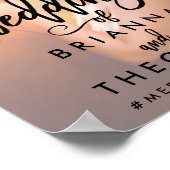 シックな手文字結婚のウェルカムサインブラック ポスター (角)