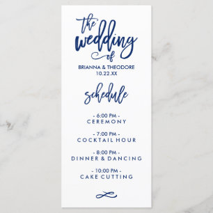 シックな手文字結婚のメニューNavy Blue メニュー