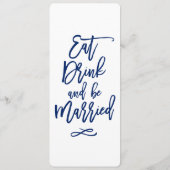 シックな手文字結婚のメニューNavy Blue メニュー (裏面)