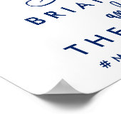 シックな手文字結婚の歓迎サイン ポスター (角)