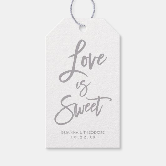 シックな手文字結婚のGifラベル愛は甘い ギフトタグ (正面)