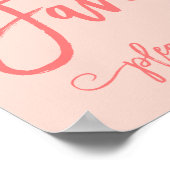 シックな手文字結婚式の引き出物サインコーラル ポスター (角)