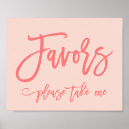 シックな手文字結婚式の引き出物サインコーラル ポスター