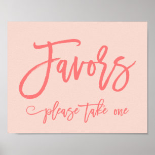 シックな手文字結婚式の引き出物サインコーラル ポスター