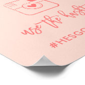 シックな手文字Ohスナップのハッシュタグサイン珊瑚 ポスター (角)