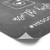 シックな手文字OhスナップのハッシュタグサインChalkboard ポスター (角)