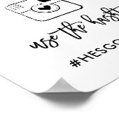 シックな手文字Ohスナップのハッシュタグ記号 ポスター (角)