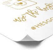 シックな手文字Ohスナップのハッシュタグ記号 ポスター (角)