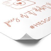 シックな手文字Ohスナップ写真ハッシュタグバラ ポスター (角)