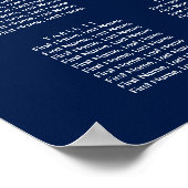 シックな手書きシーティンググラフネイビー ポスター (角)