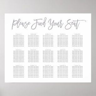 シックな手書きシーティングチャート ポスター