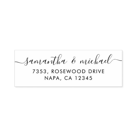 シックな手書きスクリプトカスタム差出人住所 セルフインキングスタンプ (デザイン)