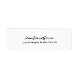 シックな手書きスクリプトクリエイティブプレーン白黒 ラベル