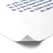 シックな手書きネイビーの座席表 ポスター (角)