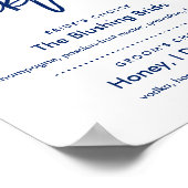 シックな手書きネイビーシグネチャーカクテルメニュー ポスター (角)