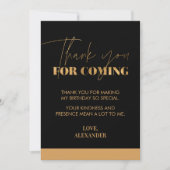 シックな手書きブラックと金ゴールド サンキューカード (正面)