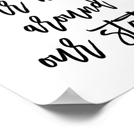 シックな手書き手署名あなたの名前ののまわりに州 ポスター (角)