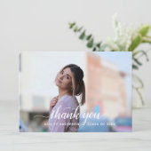 シックな手書き文字スクリプトありがとう卒業 サンキューカード (スタンド正面)