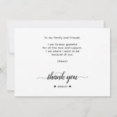 シックな手書き文字スクリプトありがとう卒業 サンキューカード (裏面)