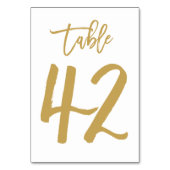 シックな手書き文字付きテーブル番号金ゴールド | 表42 テーブルナンバー (裏面)