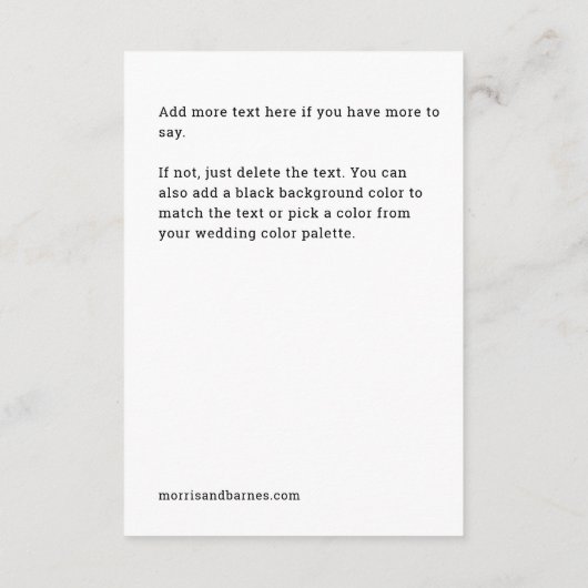 シックな手書き文字"恋の"エンクロージャカード エンクロージャーカード (裏面)