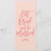 シックな手書き結婚のメニュー |コーラル メニュー (裏面)