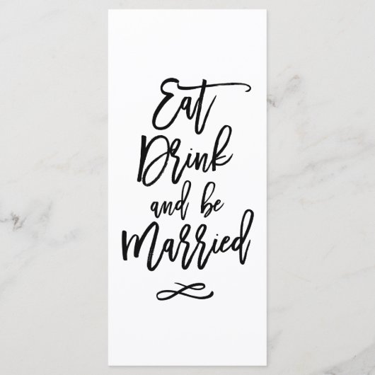 シックな手書き結婚のメニュー プログラム (裏面)