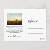 シックな手書き結婚の感謝はがき金ゴールド ポストカード (裏面)