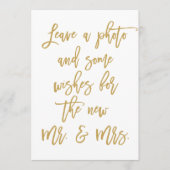 シックな手書き金ゴールド写真と希望 アドバイスカード (正面)