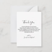 シックな手書き4枚結婚の写真感謝していあなた ノートカード (裏面)