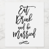 シックな手結婚でレタ食べーのドリンク結婚したビー ワインラベル (シングルラベル)