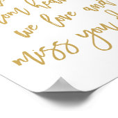 シックな手結婚レタ恋しく思ーの愛する金ゴールド ポスター (角)