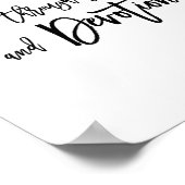 シックな手結婚文字のメモリアル標識 ポスター (角)