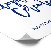 シックな手結婚文字の差し込み式のサイン ポスター (角)