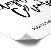 シックな手結婚文字の差し込み式のサイン ポスター (角)