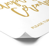 シックな手結婚文字の差し込み式のサイン ポスター (角)