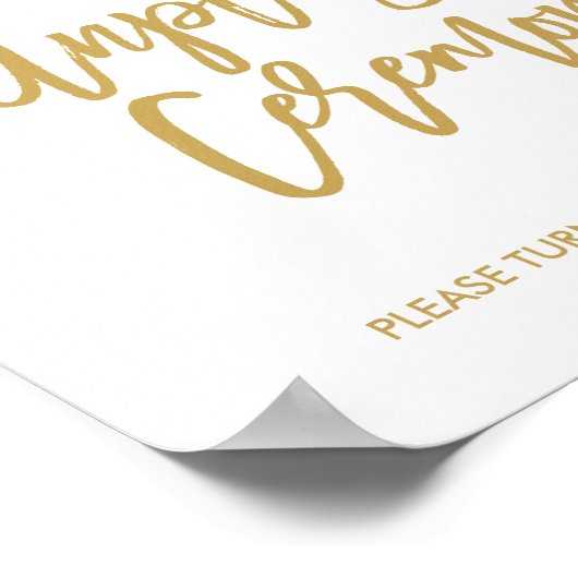 シックな手結婚文字の差し込み式のサイン ポスター (角)