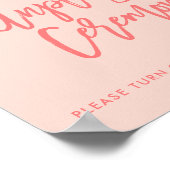 シックな手結婚文字の差し込み式のサイン ポスター (角)