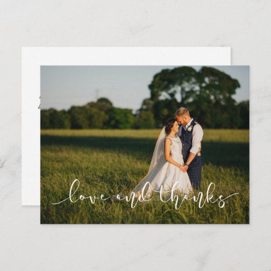 シックな手結婚文字の愛と白感謝してい色 ポストカード (正面/裏面)